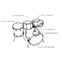 TAMA - RM52KH6-BK, Rythm Mate Black Acoustic Drumset 22'' ( Cymbals not included)