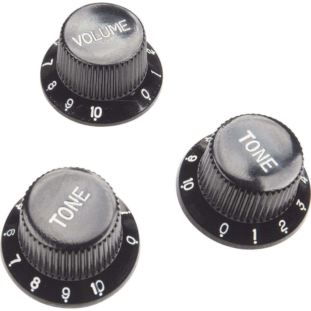 Yellow Parts - EZ1215B, Stratocaster Knob Cover, 3 Piences, Black (1 Volume +2 Tone) Yellow Parts - EZ1215B, Stratocaster Knob Cover, 3 Piences, Black (1 Volume +2 Tone)