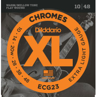 D'Addario - ECG23, Cordes guitare électrique Extra Light Filet Plat, 10-48