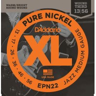 D'Addario - EPN22, Cordes Guitare Electrique  Pure Nickel Jazz Medium XL 13-56