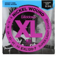 D'Addario - EXL120-7, Super Light, Jeu de 7 Cordes pour Guitare électrique 09-54