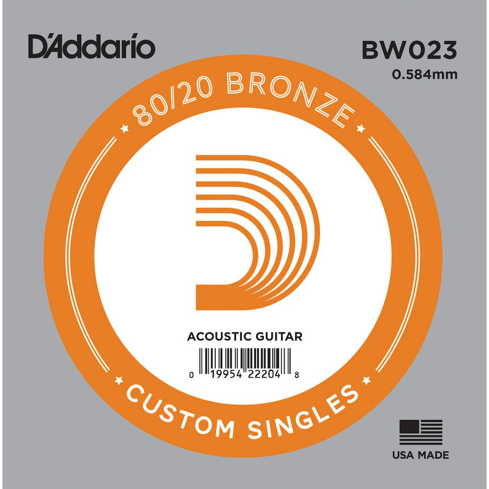 D'Addario - BW023, Corde Guitare Folk acoustique en Filé rond 023 D'Addario - BW023, Corde Guitare Folk acoustique en Filé rond 023