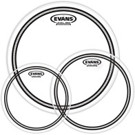 Evans - ETP-EC2SCLR-F, Pack de Peaux EC2 Fusion  transparentes, 10", 12", 14" + 14" Gratuit