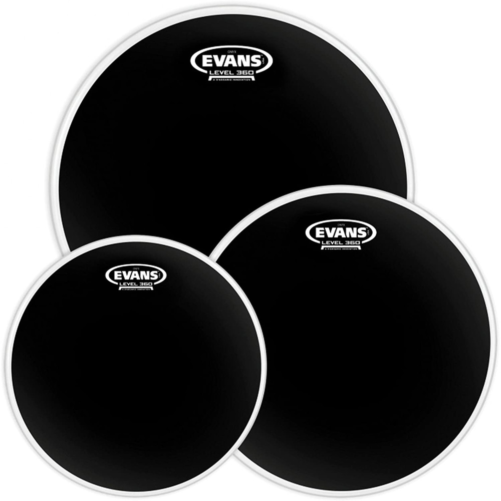 Evans - ETP-ONX2-F, Pack de Peaux ONX2 Fusion noires, 10", 12", 14" Evans - ETP-ONX2-F, Pack de Peaux ONX2 Fusion noires, 10", 12", 14"