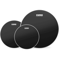 Evans - ETP-ONX2-S, Pack de Peaux standard sablées noires, 12" 13" 16"