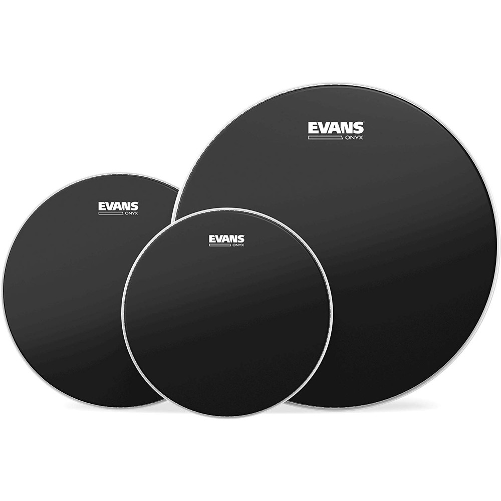 Evans - ETP-ONX2-S, Pack de Peaux standard sablées noires, 12" 13" 16" Evans - ETP-ONX2-S, Pack de Peaux standard sablées noires, 12" 13" 16"