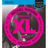 D'Addario - EXL170-6, Jeu de 6 Cordes Basse Electrique Nickel Wound 32-130