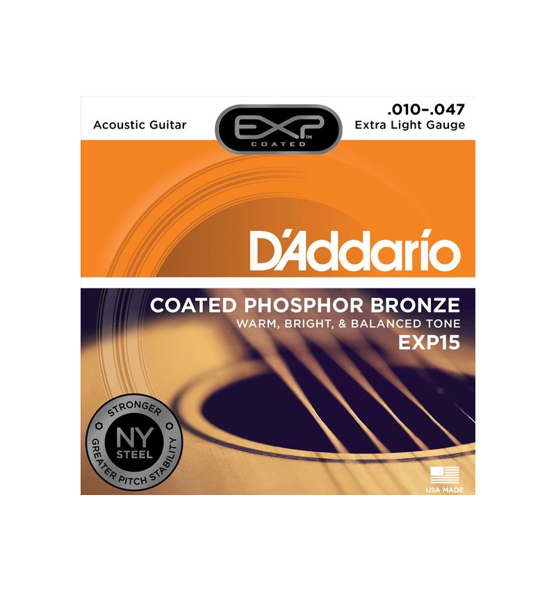 D'Addario EXP15, Acoustic Guitar Strings, Extra Light, 1047