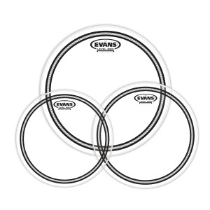 Evans - TPEC2SCLRS, Pack de Peaux de tom standards transparentes, 12", 13", 16"