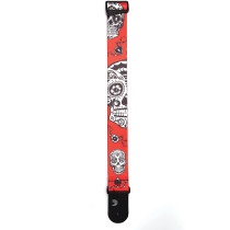 D'Addario - P20W1414,  2-Inch Sugar Skulls Woven Guitar Strap - Red