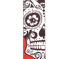 D'Addario - P20W1414,  2-Inch Sugar Skulls Woven Guitar Strap - Red