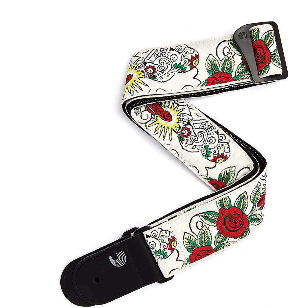 D'Addario - 20T03, Courroie de guitare en polyester, Dia de los Muertos