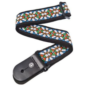D'Addario - 50E02, Sangle de guitare en polyester, Stained Glass