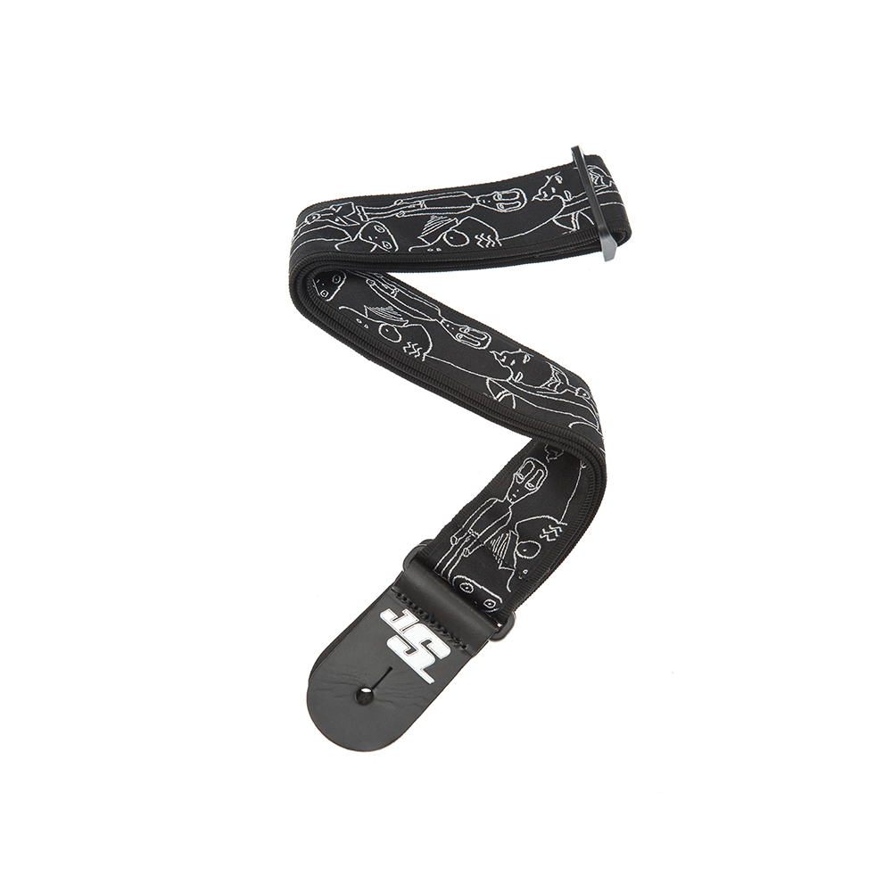 D'addario - 50JS05, Courroie de guitare en nylon Joe Satriani, Silver Sketches D'addario - 50JS05, Courroie de guitare en nylon Joe Satriani, Silver Sketches