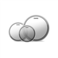 Evans - ETP-EC2SCLR-R, Pack de Peaux EC2 Rock transparentes, 10", 12", 16"