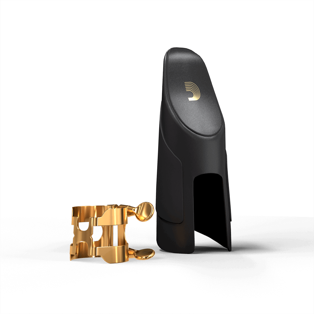 Rico - HAS1G, Ligature dorée et Couvre Bec noir pour clarinette Si♭ Rico - HAS1G, Ligature dorée et Couvre Bec noir pour clarinette Si♭