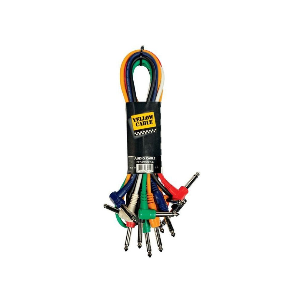 Yellow Cable - P090CDBK, Jack mâle/ Jack mâle  mono 90 cm, Noir (par Unité)