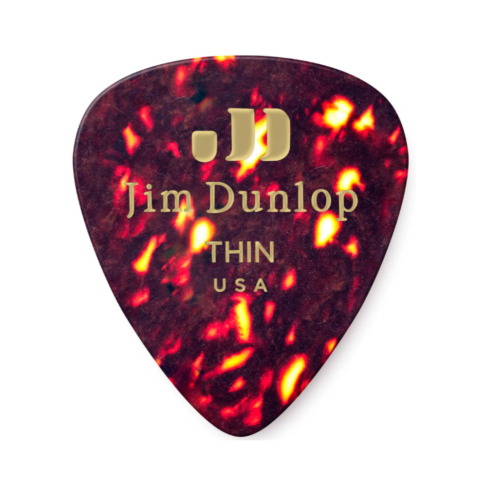Dunlop - 483P05TH, Médiator guitare Genuine Celluloid, Thin