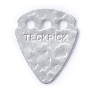 Dunlop - Teckpick 467, Médiator eloxiertes Aluminium, Blanc garvanisé