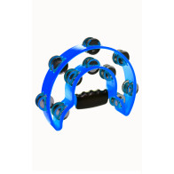 Alice - ATB002BL, Tambourin demi-lune avec 2*8 paires de clochettes chromés, bleu