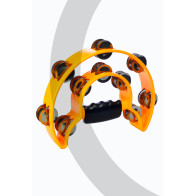 Alice - ATB002YLW, Half Moon Tambourine with 2 * 8 pairs of chrome Jingles, Yellow