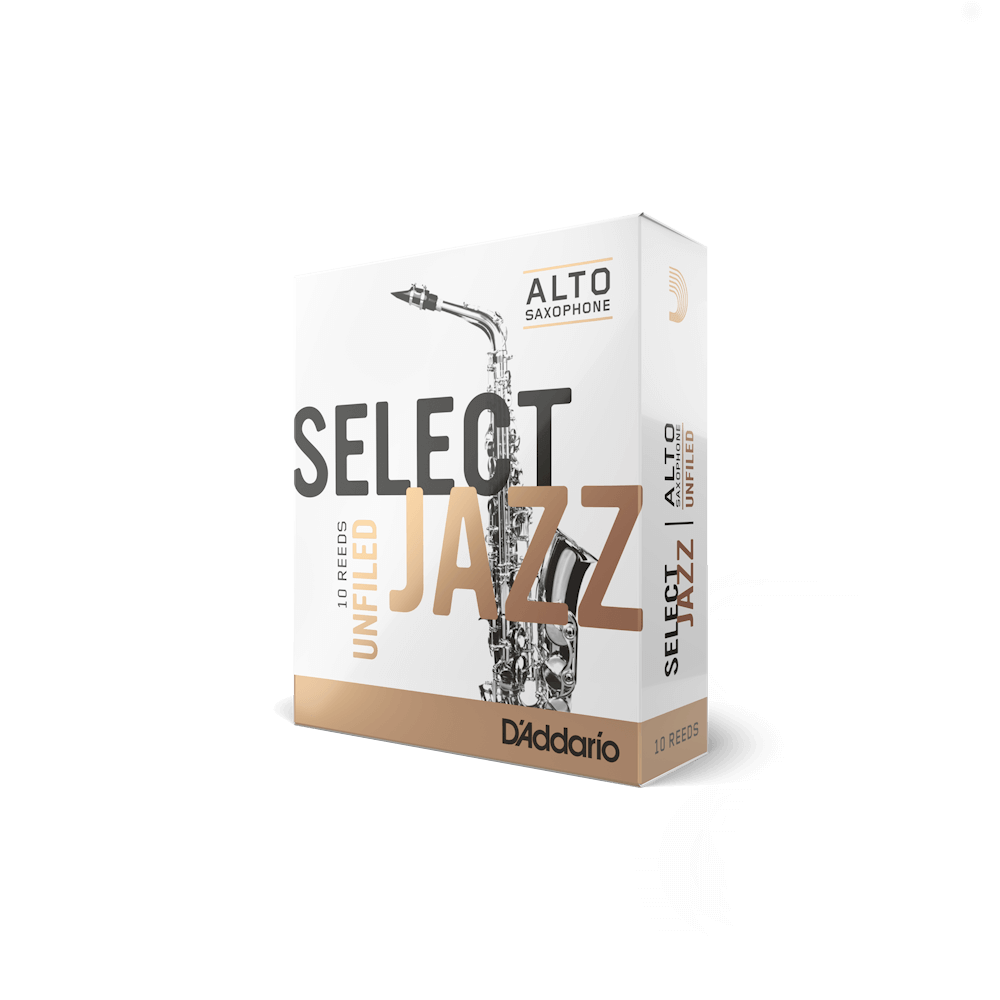 D'Addario - RRS10ASX3H, Pack de 10 anches de saxophone alto  Select Jazz unfiled, Force 3 (Hard)