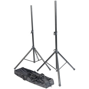 RTX - SS01PACK, Pack 2 pieds enceintes métal + sac de transport, noir