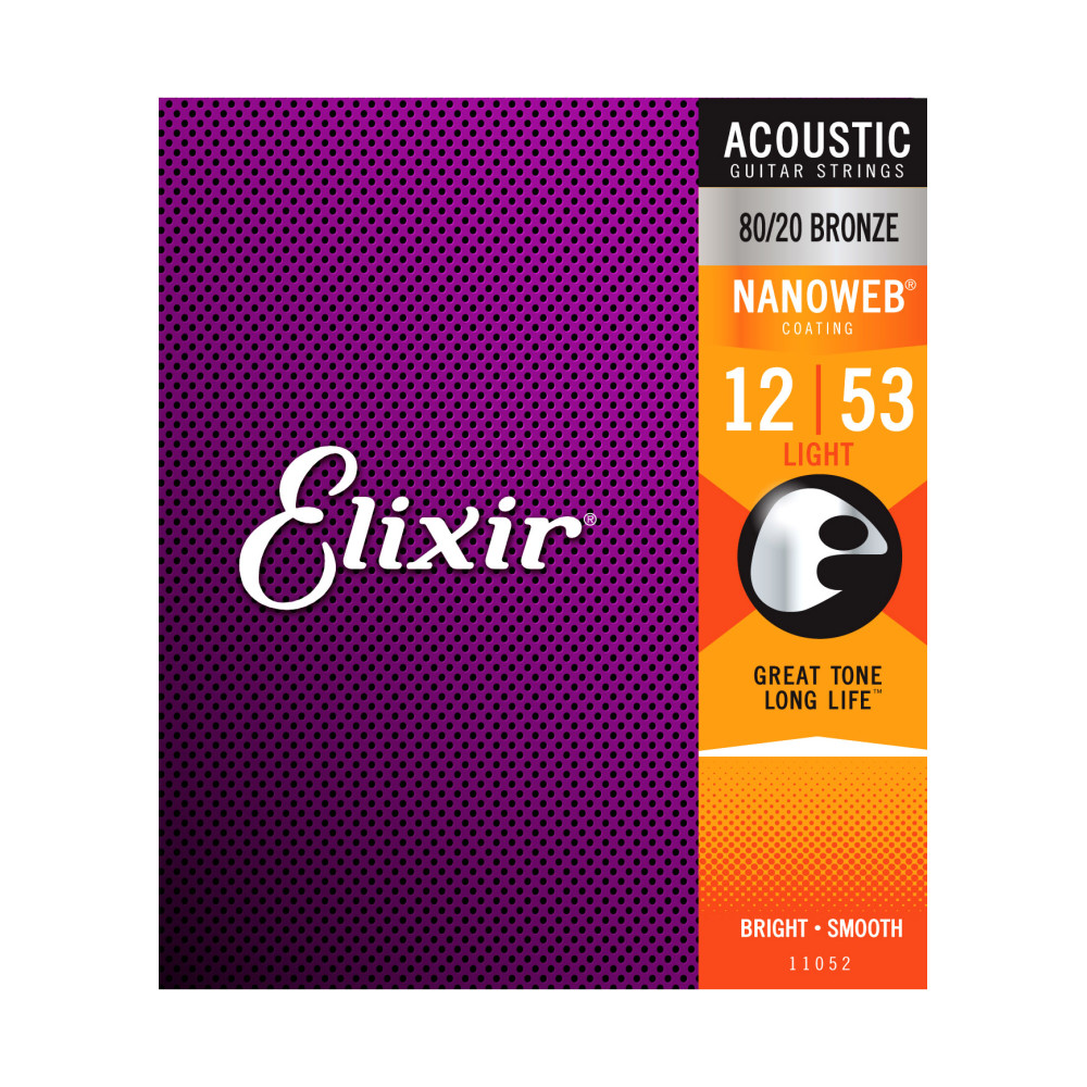 Elixir - 11052, Cordes guitare nanoweb acoustique, 12-53 Elixir - 11052, Cordes guitare nanoweb acoustique, 12-53