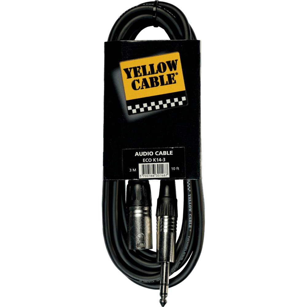 Yellow Cable - ECO K14-6, Câble  Jack stéréo mâle/ XLR mâle 6m