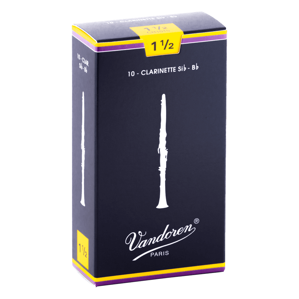 Vandoren - CR1015, Pack de 10 Anches pour Clarinette Sib - Force 1,5 Vandoren - CR1015, Pack de 10 Anches pour Clarinette Sib - Force 1,5