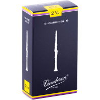 Vandoren - CR1025, Pack de 10 Anches pour Clarinette Sib - Force 2,5