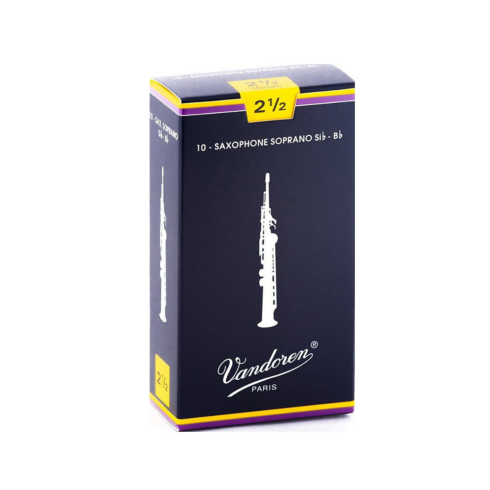 Vandoren - SR2025, Pack de 10 Anches pour Saxophone Soprano Sib - Force 2,5 Vandoren - SR2025, Pack de 10 Anches pour Saxophone Soprano Sib - Force 2,5