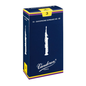 Vandoren - SR203, Pack de 10 Anches pour Saxophone Soprano Sib - Force 3