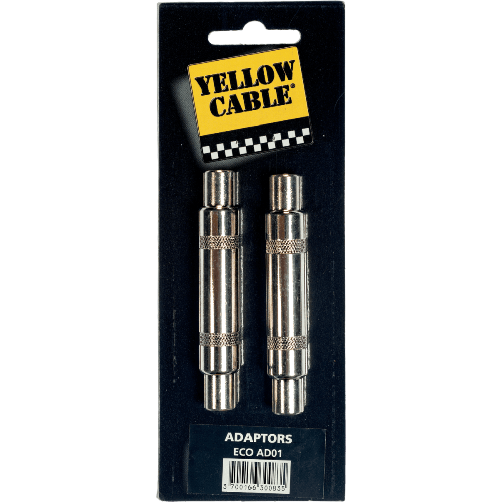 Yellow Cable - ECO AD01, Adaptateur Jack mono fem. jack mono fem. - lot de 2 Yellow Cable - ECO AD01, Adaptateur Jack mono fem. jack mono fem. - lot de 2