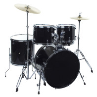 Tenson - STDS-BK, Crash Force 5 Acoustic Drum Set, Black