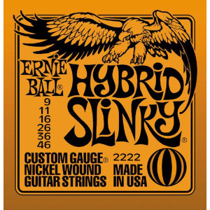 Ernie Ball - 2222, Hybrid Slinky Cordes Guitare Electrique 09-46