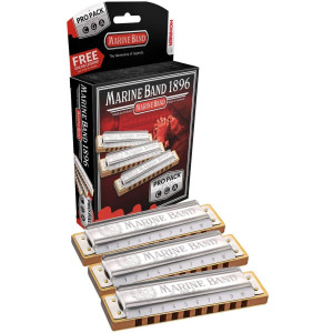 Hohner - M1896XP, Pack de 3 harmonicas diatoniques Marine Band, Do, Sol et La