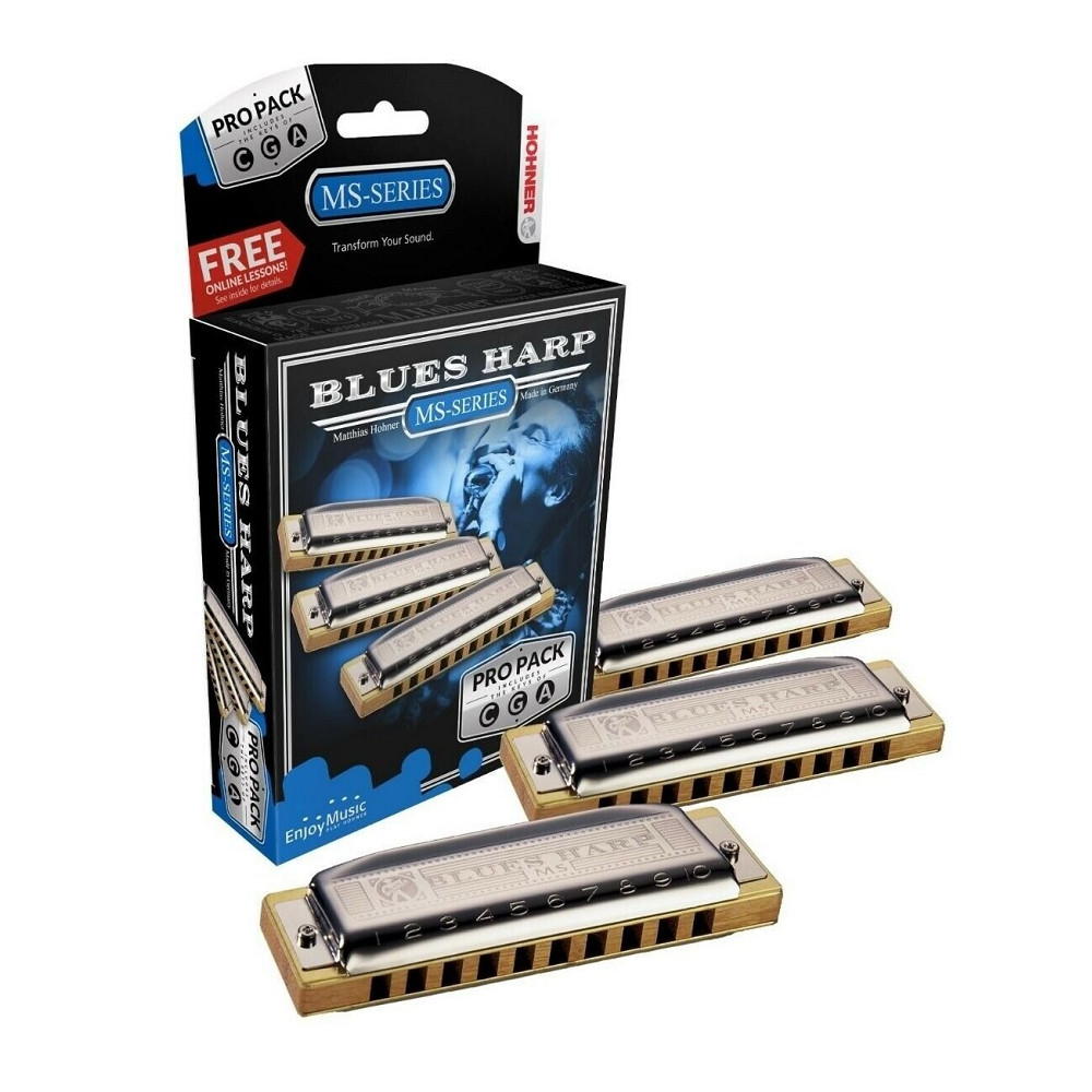 Hohner - M5330XP, Pack de 3 Harmonicas diatoniques Blues Harp Do, Sol et La, MS Series Hohner - M5330XP, Pack de 3 Harmonicas diatoniques Blues Harp Do, Sol et La, MS Series