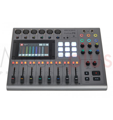 Zoom - PODTRACK P8, Podcast Recorder and Mixer, 6 Inputs