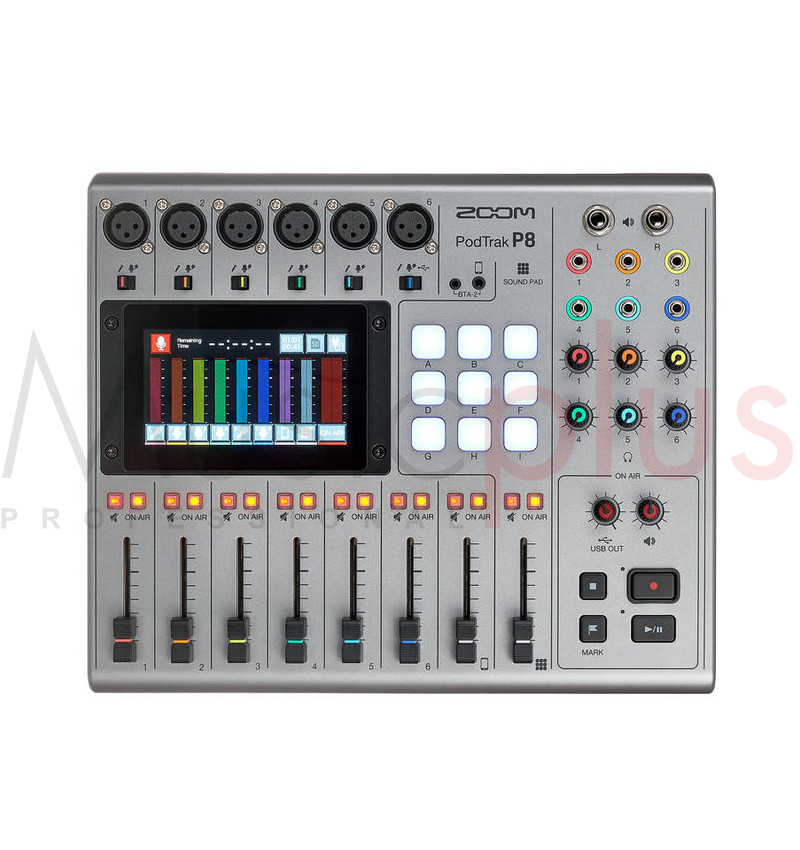 Zoom - PODTRACK P8, Podcast Recorder and Mixer, 6 Inputs