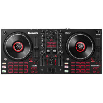 Numark - MIXTRACK PLATINUM, Contrôleur 4 voies + 16 pads + carte son + écrans