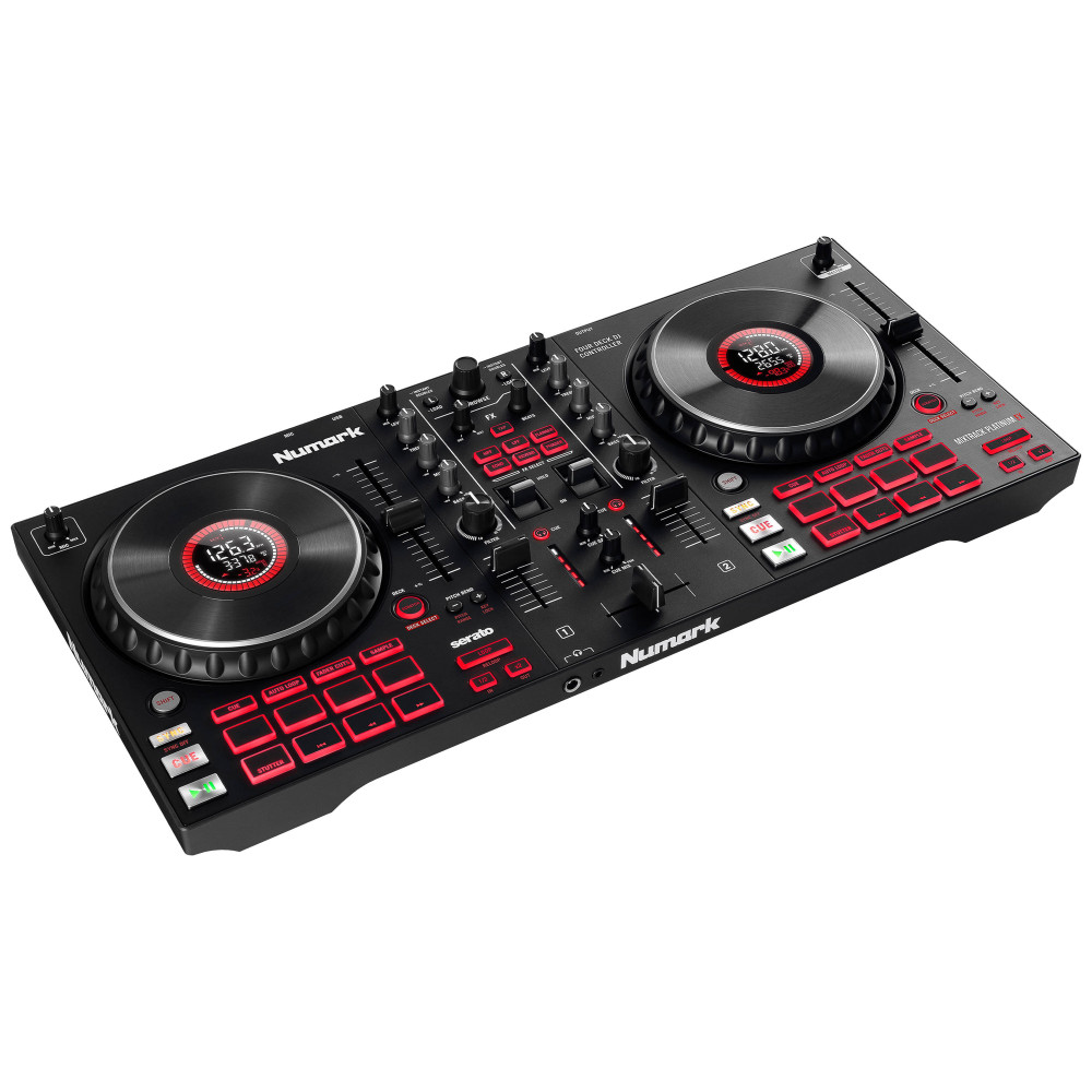 Numark - MIXTRACK PLATINUM, Contrôleur 4 voies + 16 pads + carte son + écrans Numark - MIXTRACK PLATINUM, Contrôleur 4 voies + 16 pads + carte son + écrans