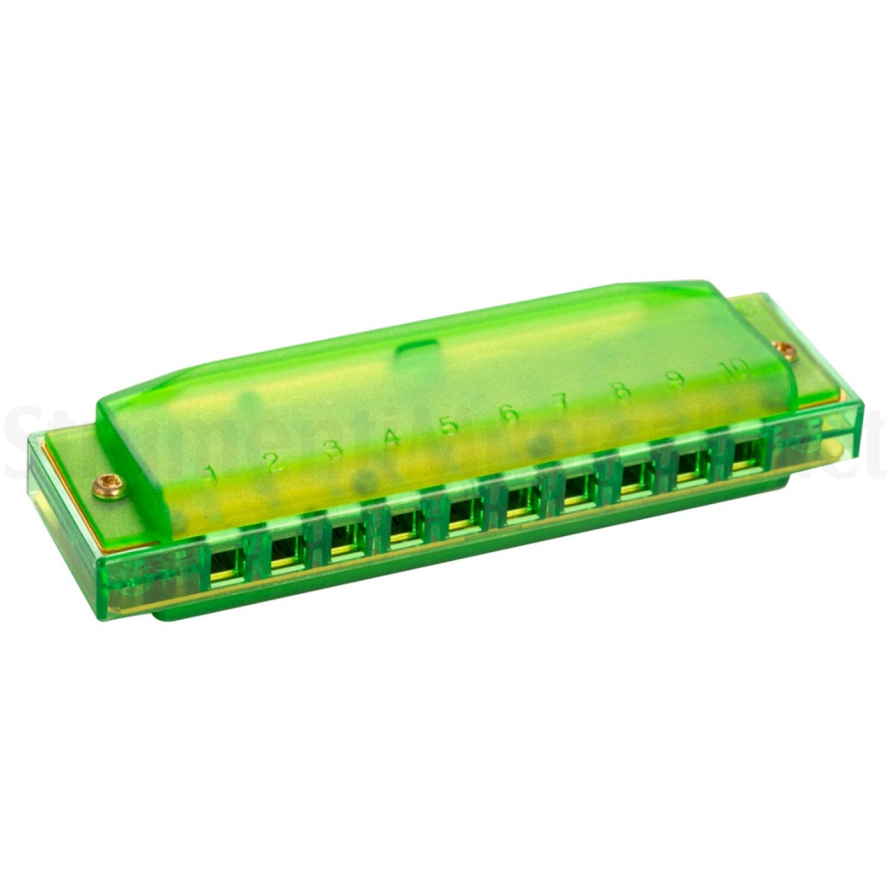 Hohner - M1110G, Harmonica diatonique Translucide en Do (C), Vert Hohner - M1110G, Harmonica diatonique Translucide en Do (C), Vert