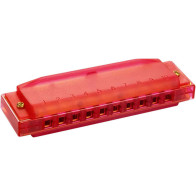 Hohner - M1110R, Harmonica diatonique Translucide en Do (C), Rouge