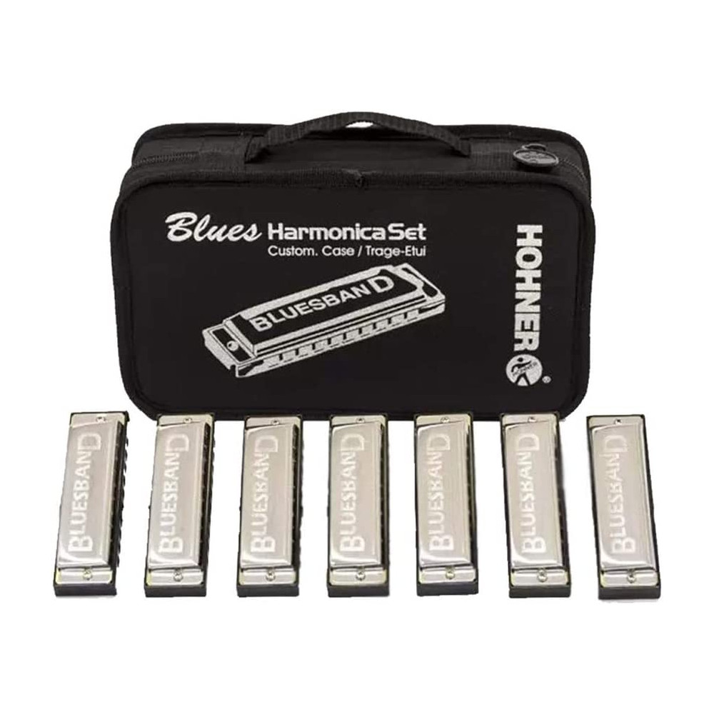 Hohner - M1501/7, Set de 7 Harmonicas BluesBand (A, Bb, C, D, E, F,G)