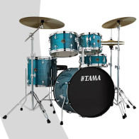 TAMA - RM50YH6-HLB, Rhythm Mate drum set 20'', Hairline Blue (Cymbales not included)