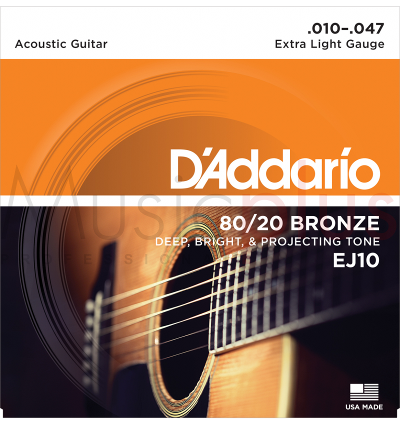 3 Separate Packs DAddario 3 x D'Addario EZ910 Bronze Acoustic Guitar Strings 11-52 