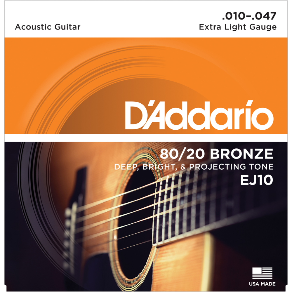 D'Addario - EJ10, Jeux Guitare Acoustique Extra Light 10-47 D'Addario - EJ10, Jeux Guitare Acoustique Extra Light 10-47