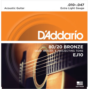 D'Addario - EJ10, Jeux Guitare Acoustique Extra Light 10-47