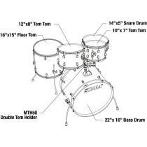 TAMA - RM52KH6C-CCM, Rythm Mate Charcoal Mist Acoustic Drumset 22''(Cymbals included)